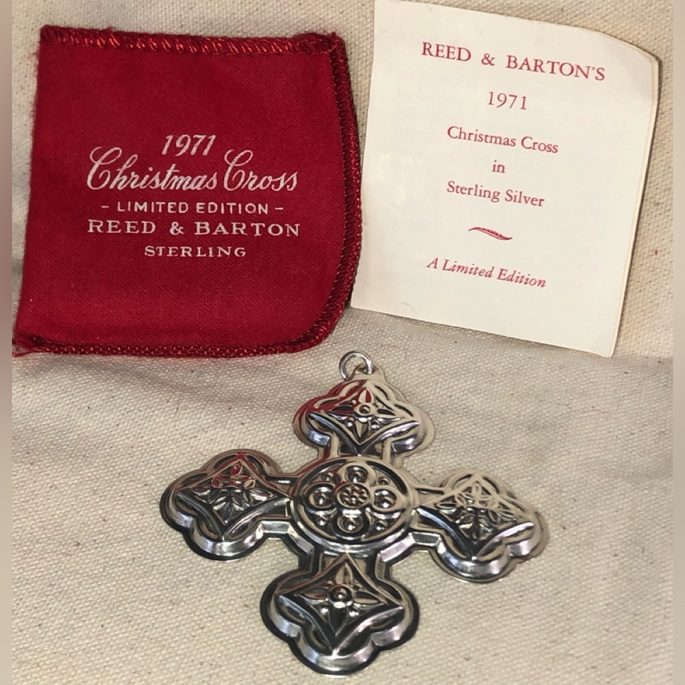 Reed & Barton 1971 Limited Edition Sterling Silver Christmas Cross Ornament